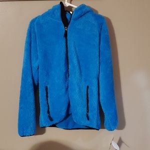 Iceburg Brand Sz M Bright Blue Soft Fuzzy Coat